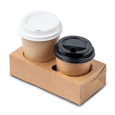 Держатель для 2х стаканов ECO CupHolder double цвет Крафт OSQ (х1/300)