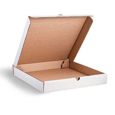 Коробка картонная для пиццы 330х330х40мм профиль Т-11-Е микрогофрокартон КАМ цвет Белый/Бурый (х50)